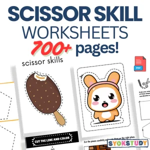 Scissor Skill & Cutting Worksheets / Children Learning Education | Kids Preschool Kindergarten
