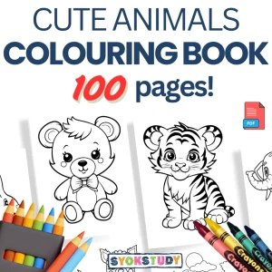 Cute Animal Colouring Book For Kids | Coloring - 100 pages
